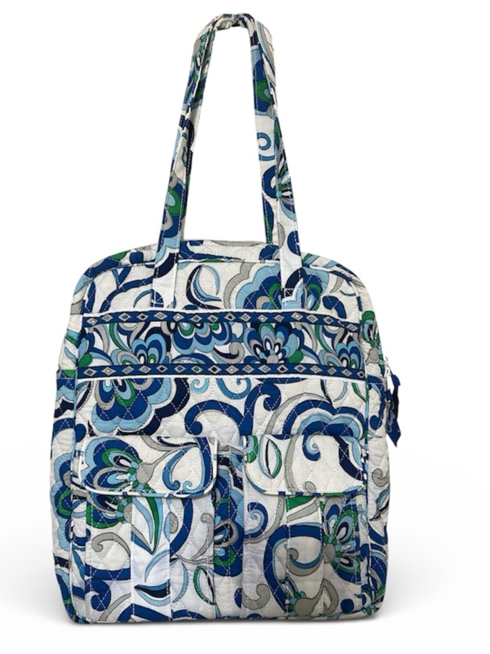 Vera Bradley Blue and Green Quilted Floral Tote